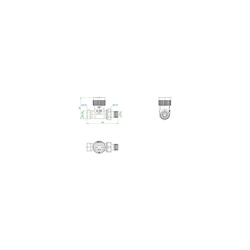 Oventrop AV 9 Thermostatventil DN 10, R 3/8", PN Durchgangsausführung, 1183803-1