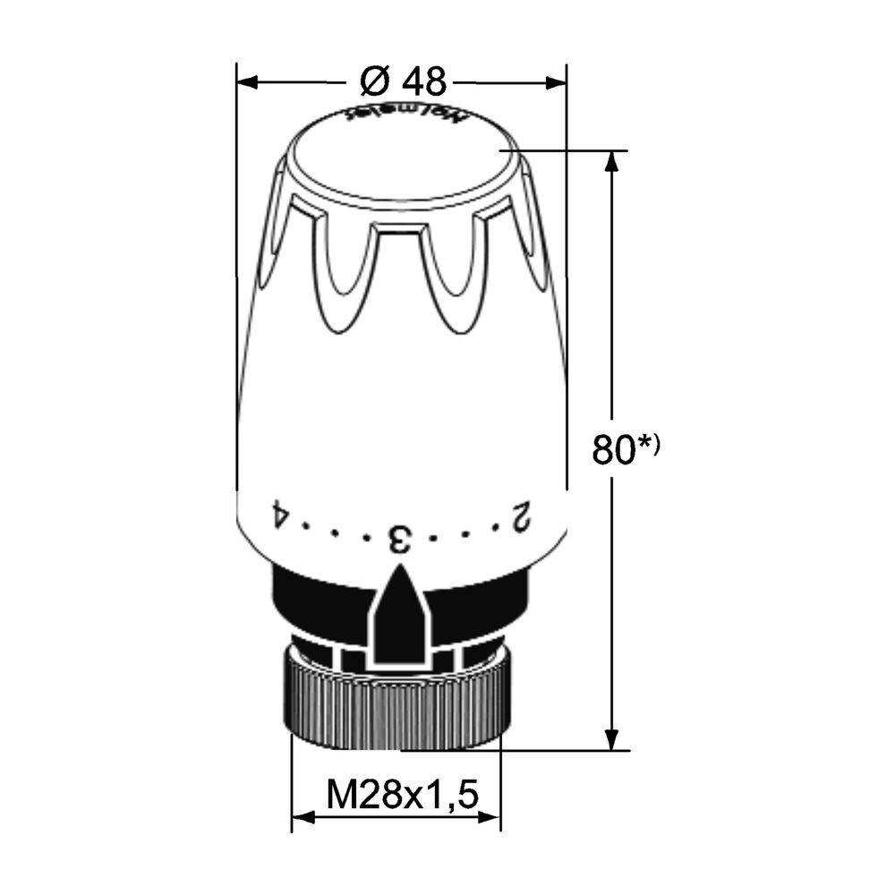 IMI Heimeier Thermostat-Kopf DX, mit Direktanschluss für TA M28x1,5-1