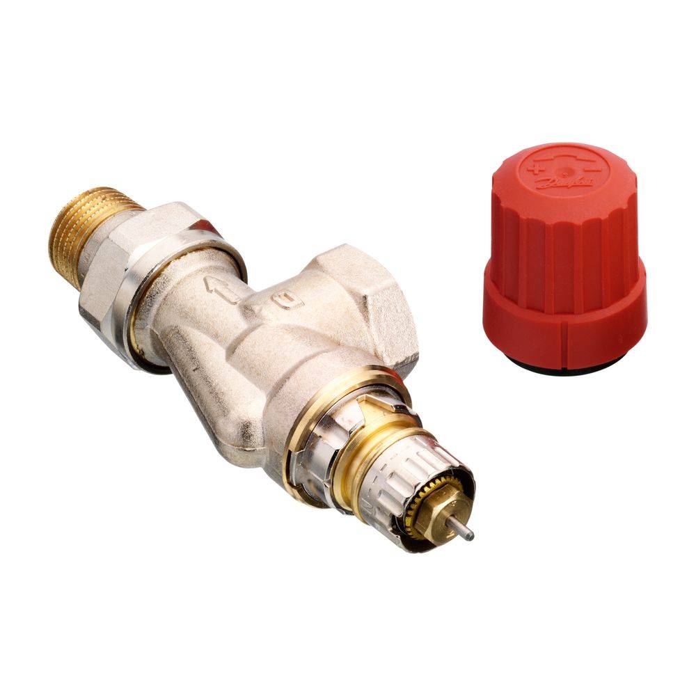 Danfoss Ventilgehäuse RA-N, DN 15, R 1/2", Axialausführung, matt vernickelt, 013G0153-1