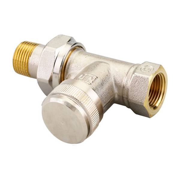 Danfoss Rücklaufverschraubung RLV 10, R 3/8", Durchgangsausführung, vernickelt, 003L0142