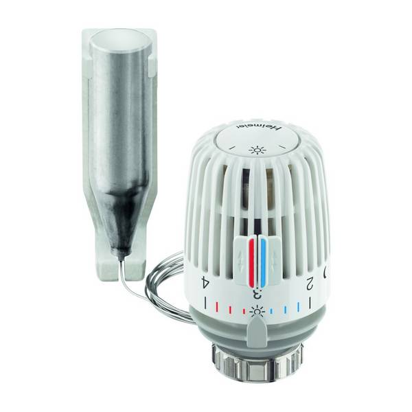 IMI Heimeier Thermostat-Kopf K, mit Fernfühler und 1,25m Kapillarrohr, Weiß