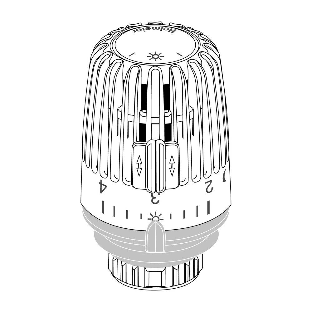 IMI Heimeier Thermostat-Kopf K, mit eingebautem Fühler, Weiß-2