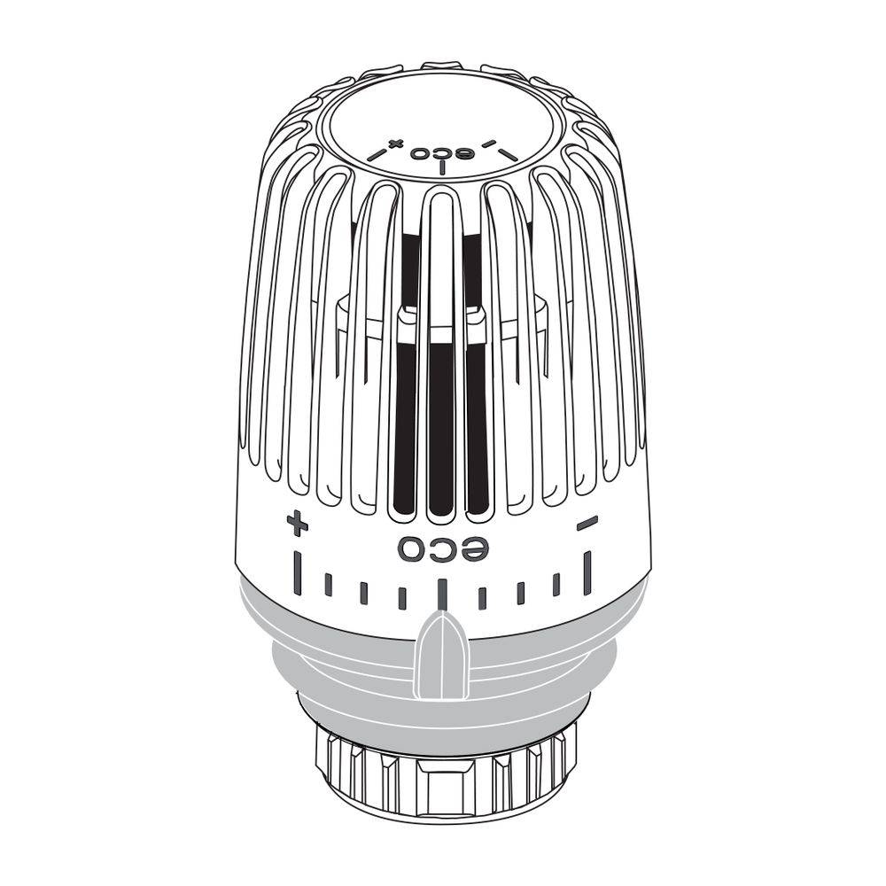 IMI Heimeier Thermostat-Kopf K-eco, mit eingebautem Fühler, Weiß-1