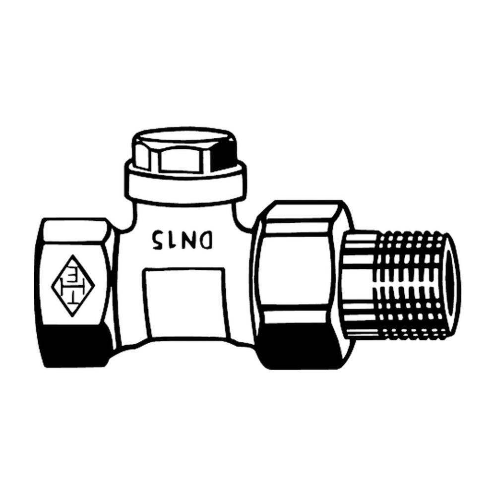 IMI Heimeier Verschraubung Regulux, Durchgangsform, DN 20, Rotguss vernickelt-2