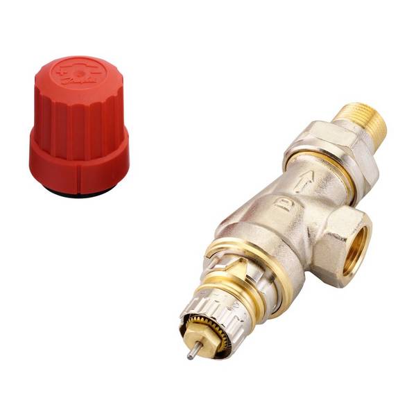 Danfoss Ventilgehäuse RA-N, DN 10, R 3/8", Axialausführung, matt vernickelt, 013G0151