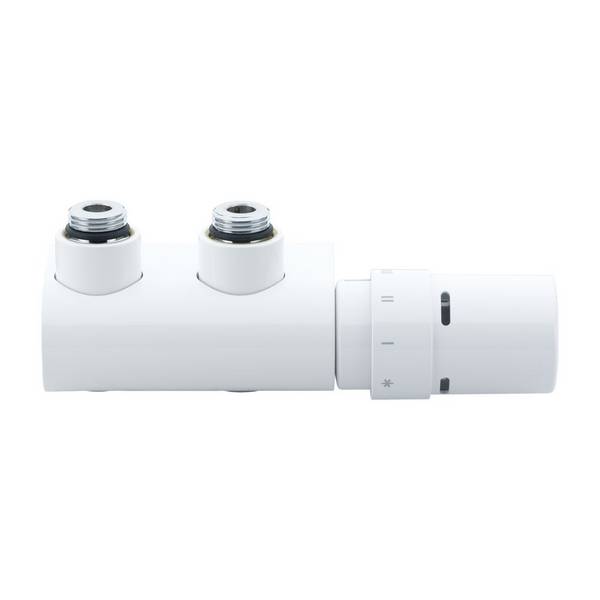 Danfoss Anschlussarmatur VHX Duo Set R 1/2", Eckausführung, Verkehrsweiß, 013G4281