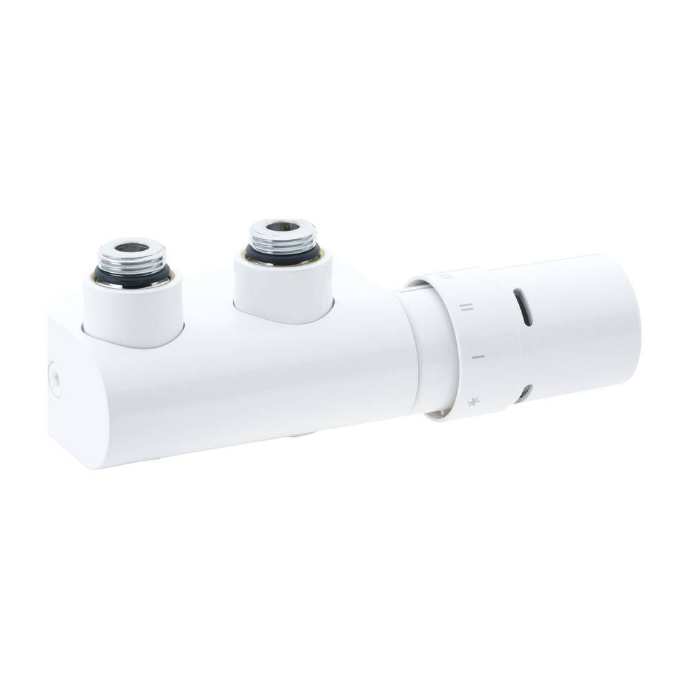 Danfoss Anschlussarmatur VHX Duo Set R 1/2", Eckausführung, Verkehrsweiß, 013G4281-1
