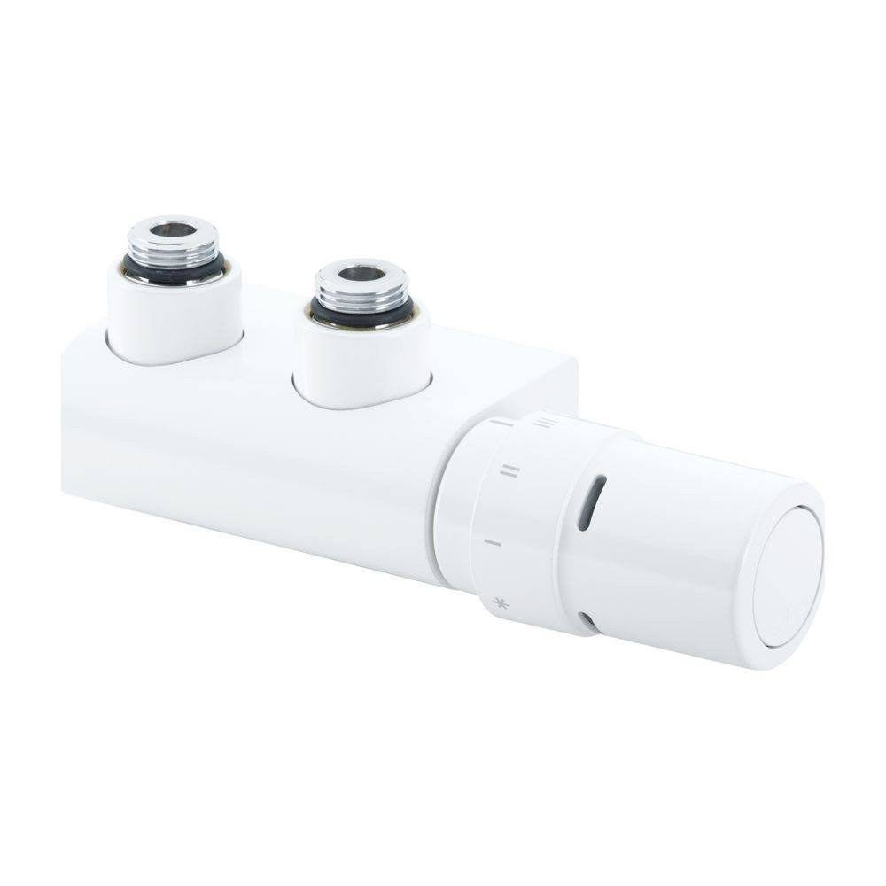 Danfoss Anschlussarmatur VHX Duo Set R 1/2", Eckausführung, Verkehrsweiß, 013G4281-2