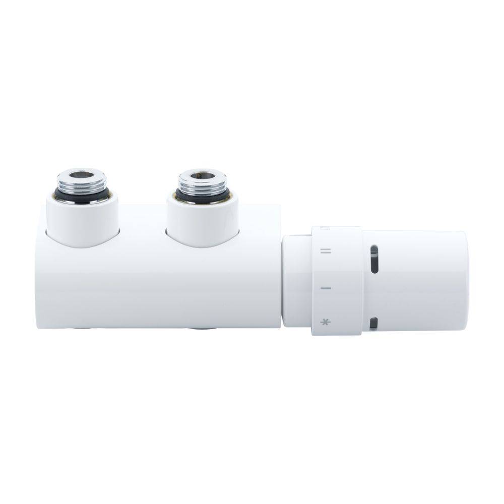Danfoss Anschlussarmatur VHX Duo Set R 1/2", Eckausführung, Verkehrsweiß, 013G4281-3