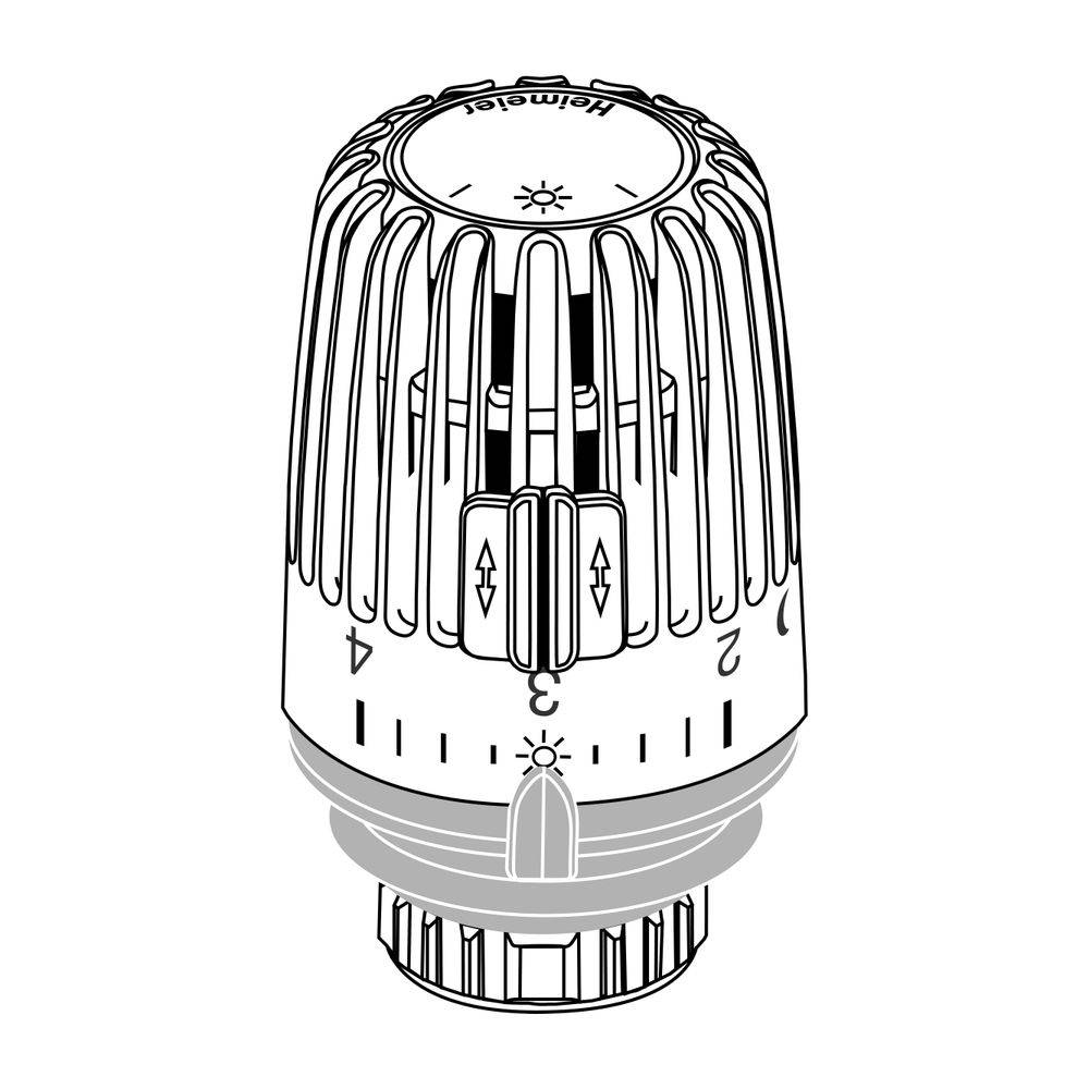 IMI Heimeier Thermostat-Kopf K, mit eingebautem Fühler und Nullstellung, Weiß-2