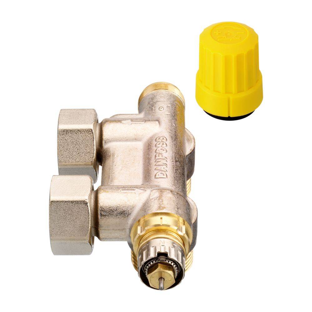 Danfoss Anschlussarmatur VHS-UR Heizkörper R 1/2", Eckausführung, vernickelt, 013G4689-1