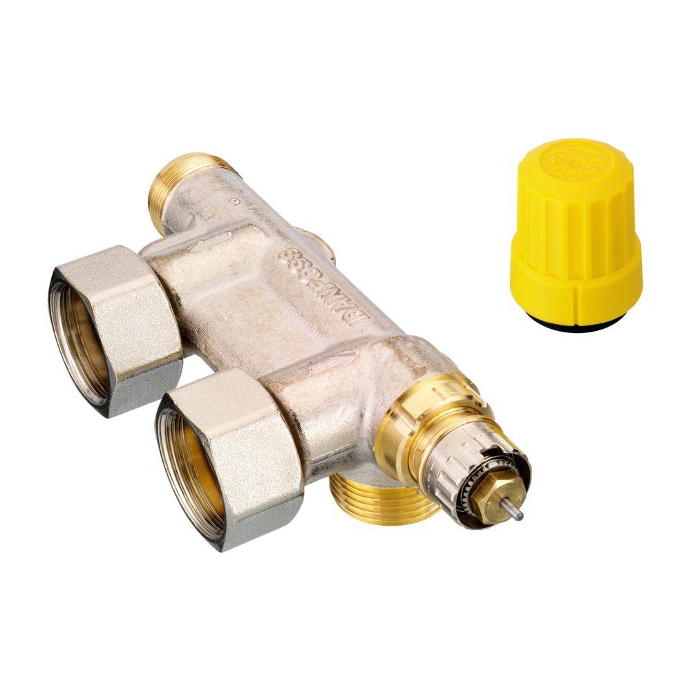 Danfoss Anschlussarmatur VHS-UR Heizkörper R 1/2", Eckausführung, vernickelt, 013G4689-3