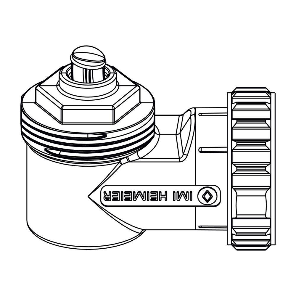 IMI Heimeier Winkelanschluss, M30x1,5 für Thermostat-Köpfe und Stellantriebe, Messing, Weiß, 7300-00.700-2
