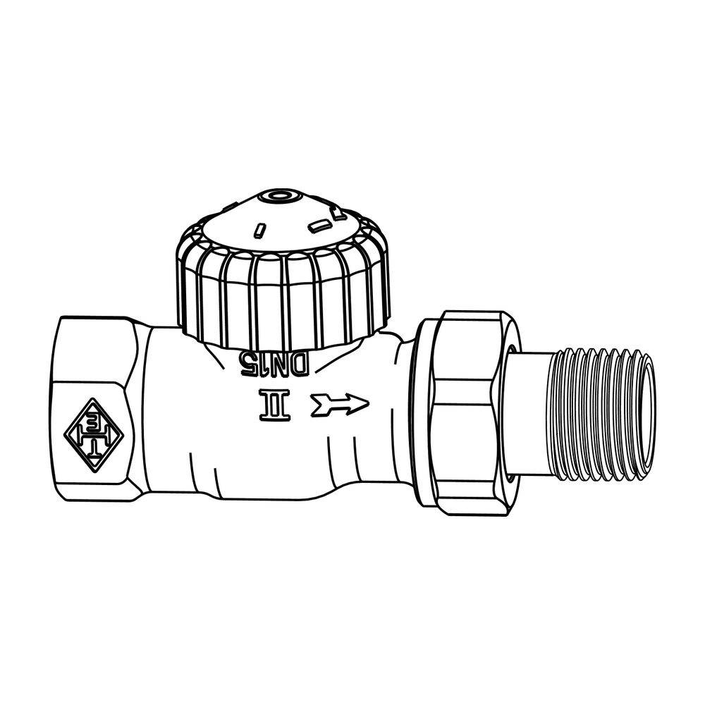 IMI Heimeier Thermostat-Ventilunterteil V-exact II, Durchgangsform DN 20, vernickelt-2