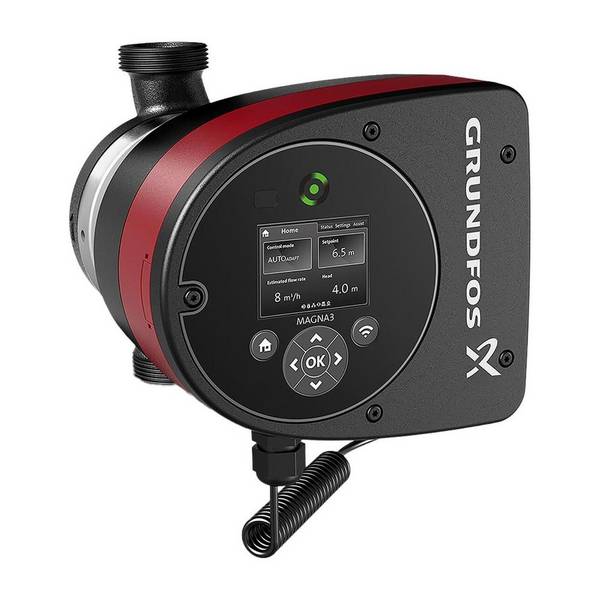 Grundfos Umwälzpumpe elektronisch geregelt MAGNA3 32-80, PN 16 230V, 180mm max. Förderh. 8m Volumenst. 10,2m3/h