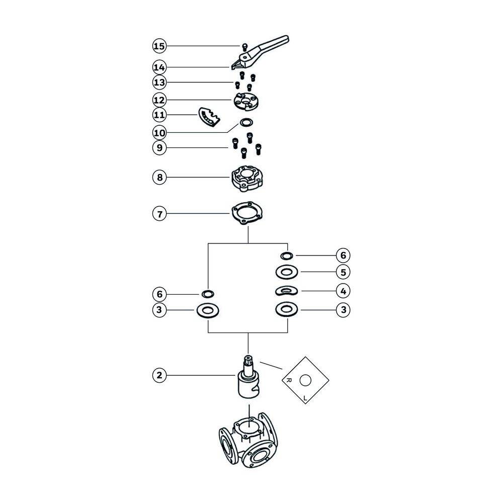 Resideo 3-Wege-Flanschenmischer DR GG 20, PN 6, gerade DN 32, Grau-1