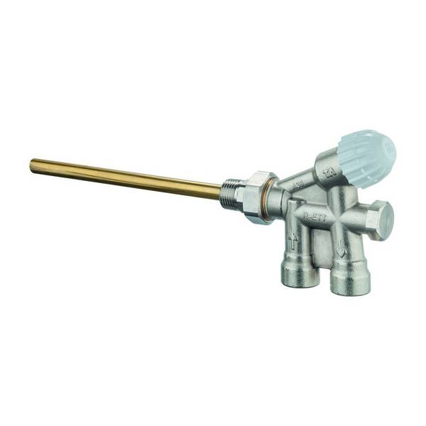 IMI Heimeier Einrohrventil TA RVES, DN 15 G 1/2", seitlicher Einpunktanschluss, Mittenabstand 35mm, Messing, vernickelt