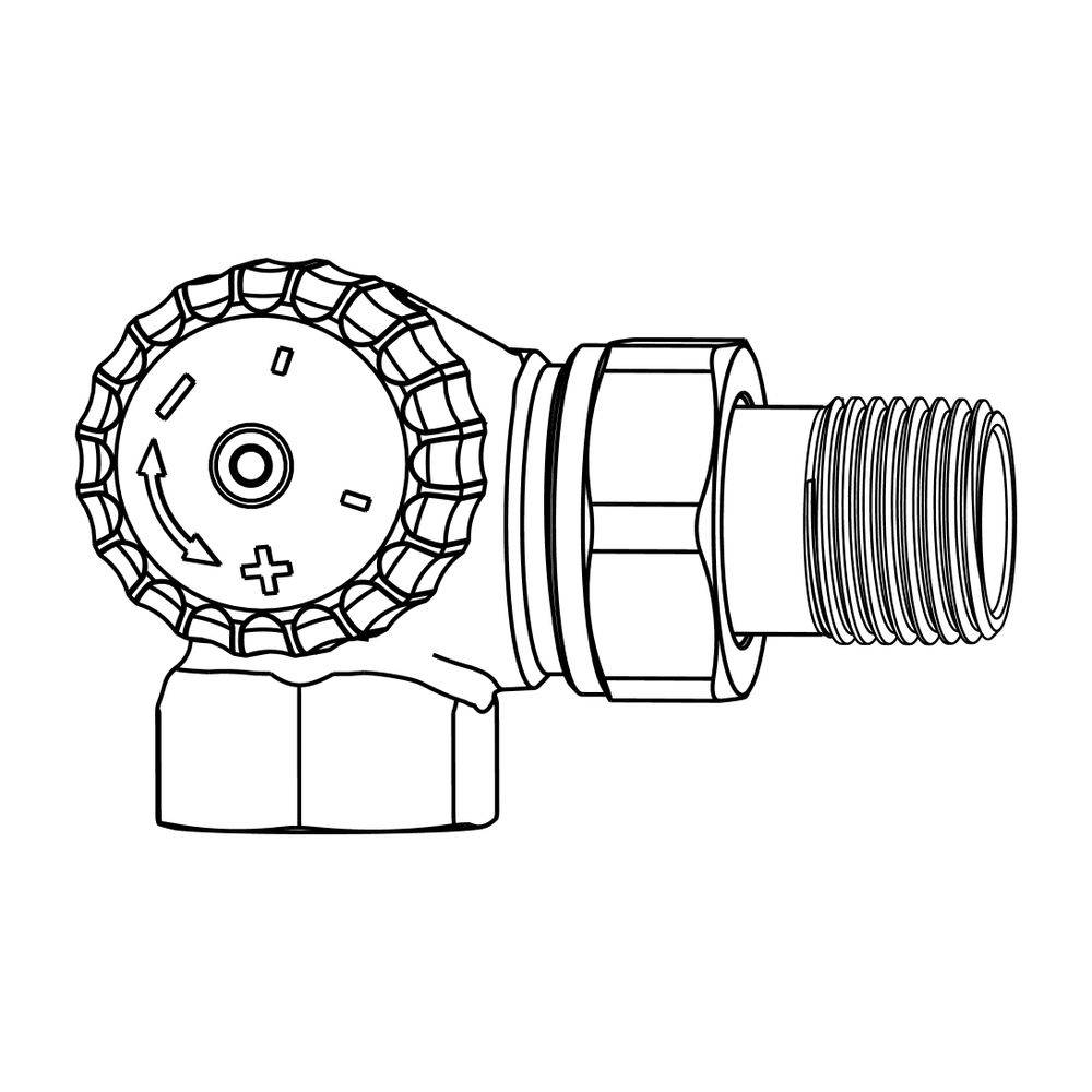 IMI Heimeier Thermostat-Ventilunterteil V-exact II, Winkeleck links DN 15-1
