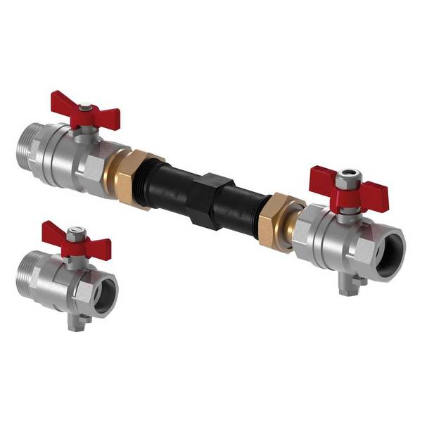 Uponor Vario Wassermengenzähler-Anschlussset horizontal G 1", 130mm