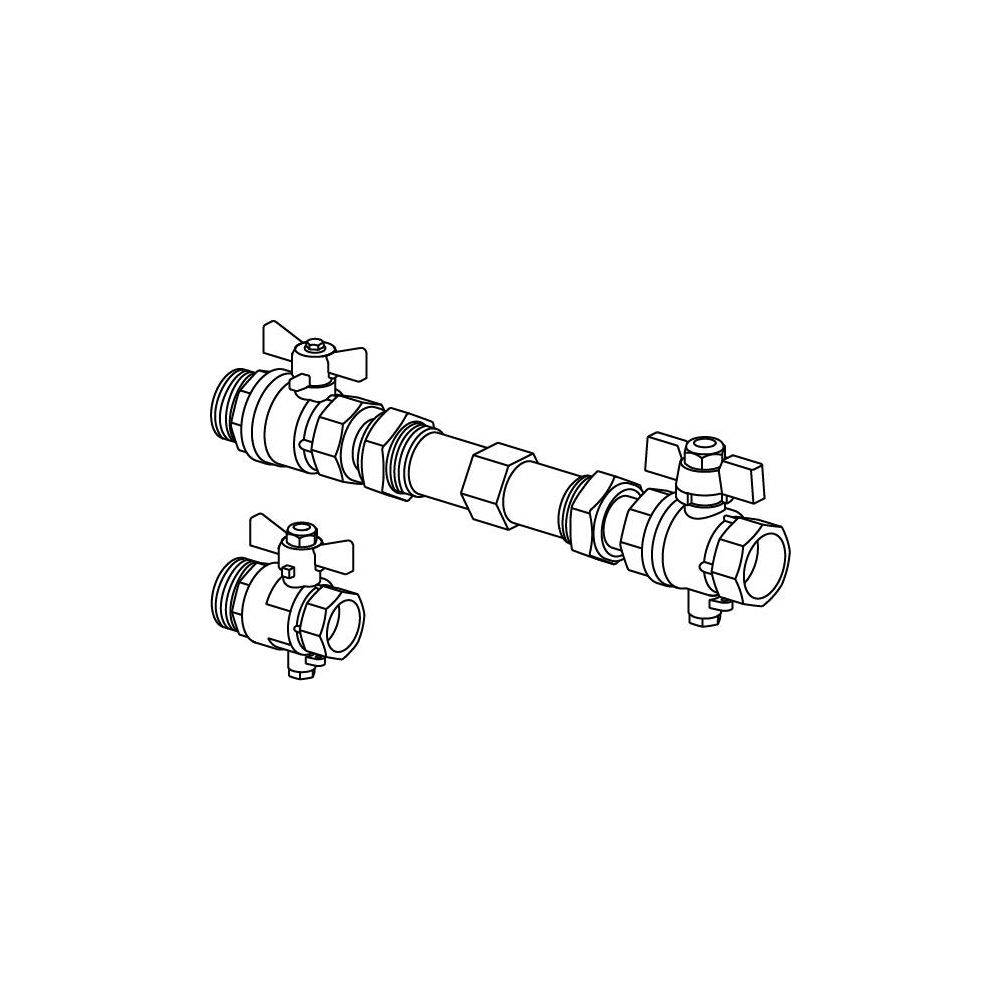 Uponor Vario Wassermengenzähler-Anschlussset horizontal G 1", 130mm-2