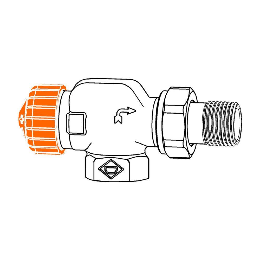 IMI Heimeier Thermostat-Ventilunterteil Eclipse, Axialform DN 15-2