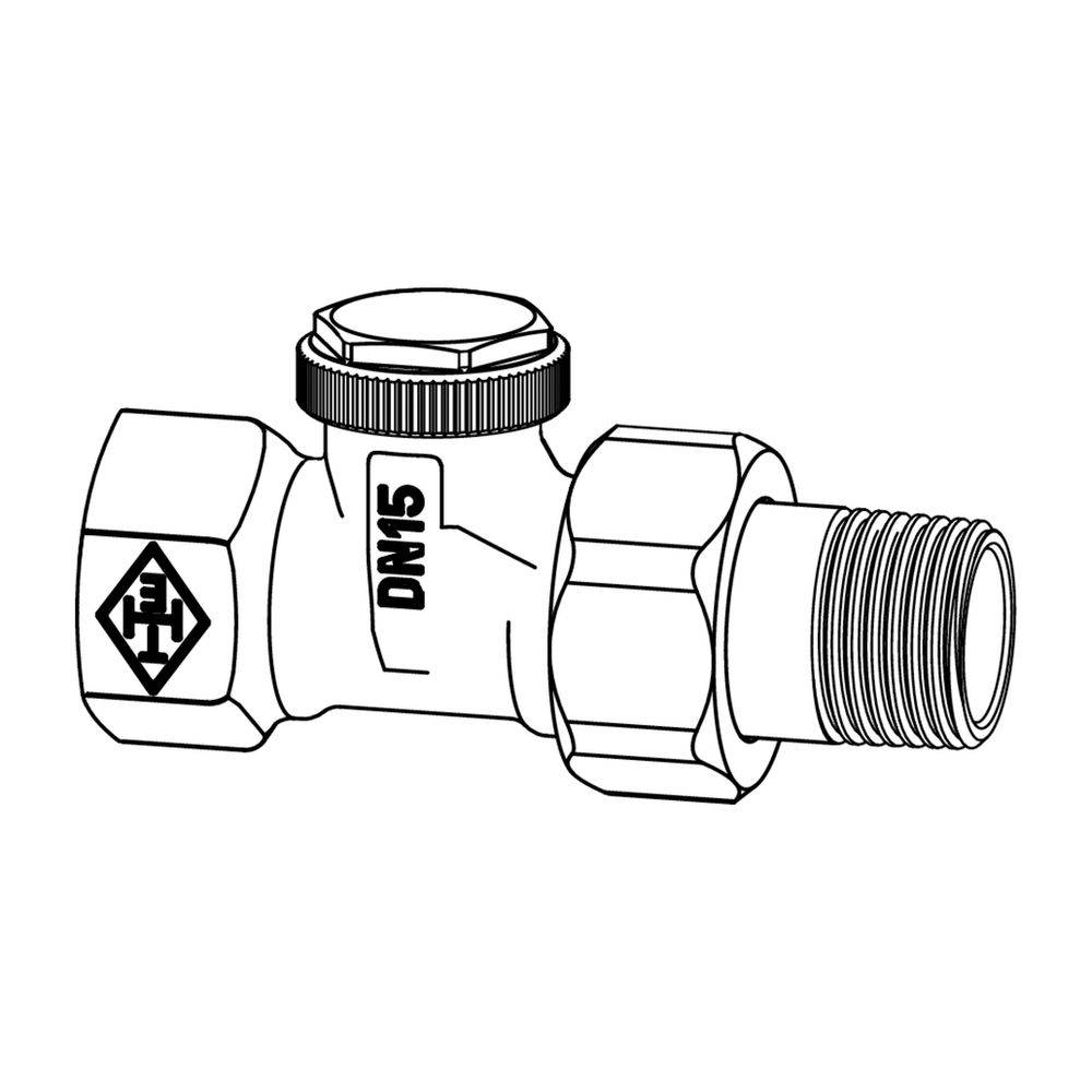 IMI Heimeier Verschraubung Regutec, Durchgangsform, DN 20, Rotguss vernickelt-1