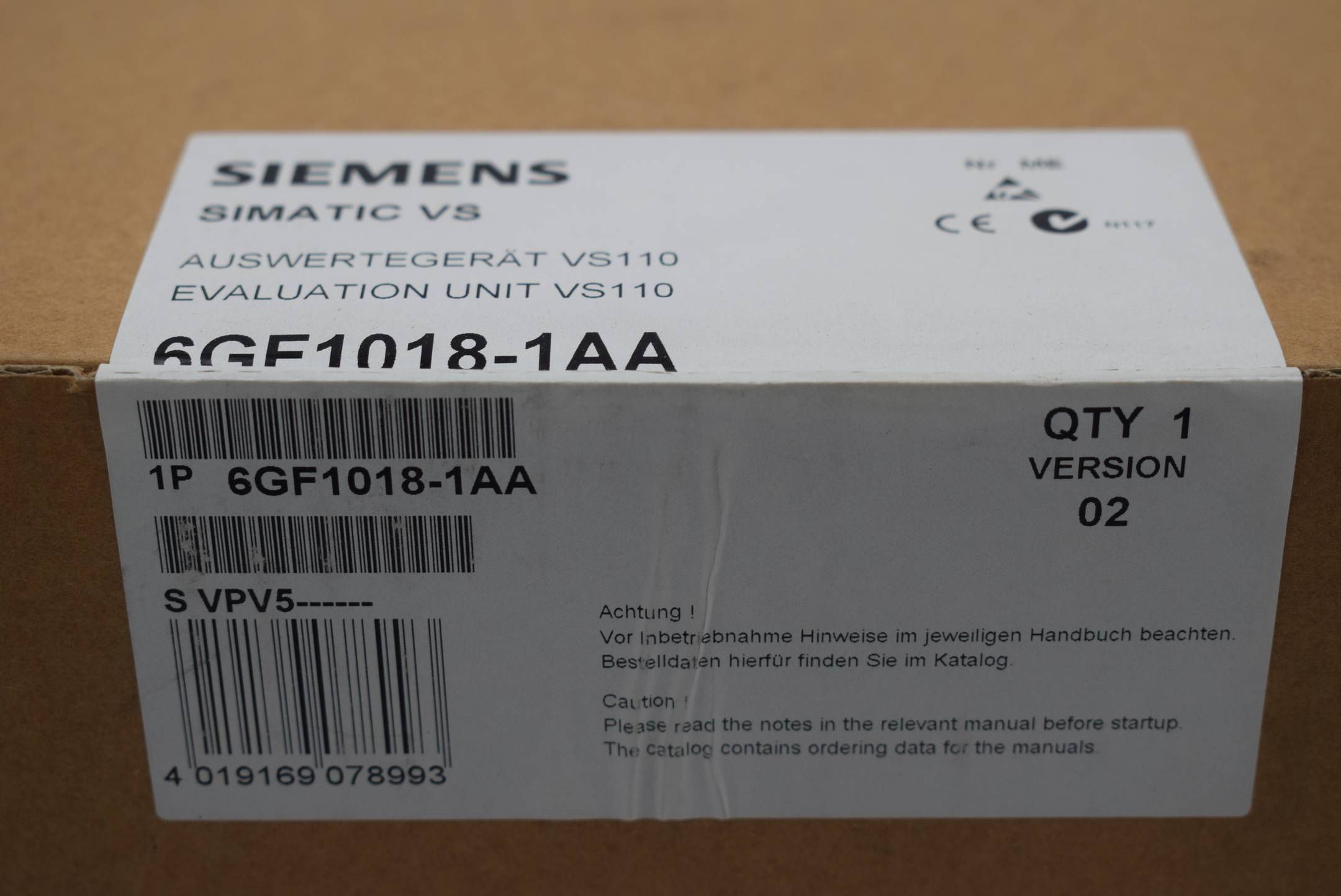 Siemens simatic VS Auswertegerät VS110 6GF1018-1AA ( 6GF1 018-1AA ) V. 02-1