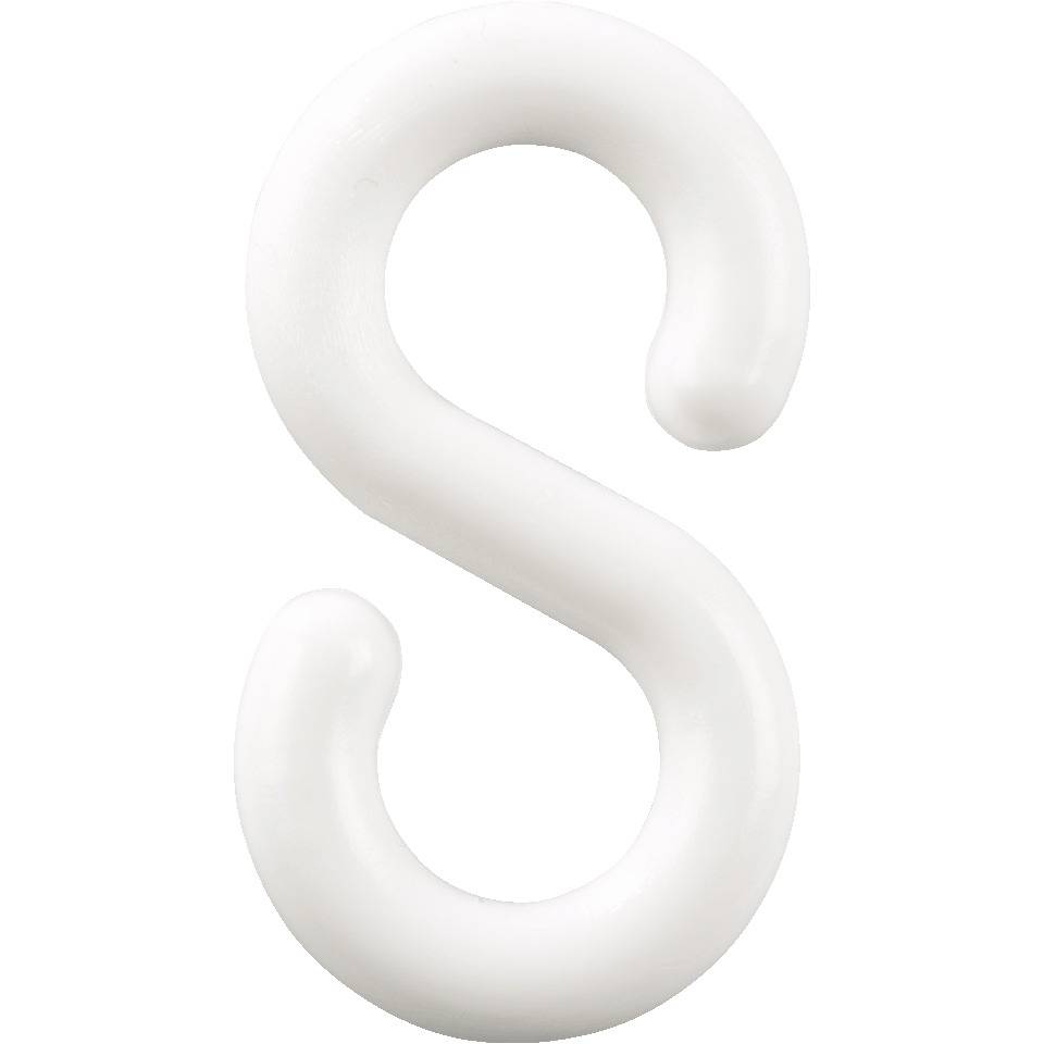 S-Haken, weiß, Kunststoff, Ø 8mm, 10/VE-0