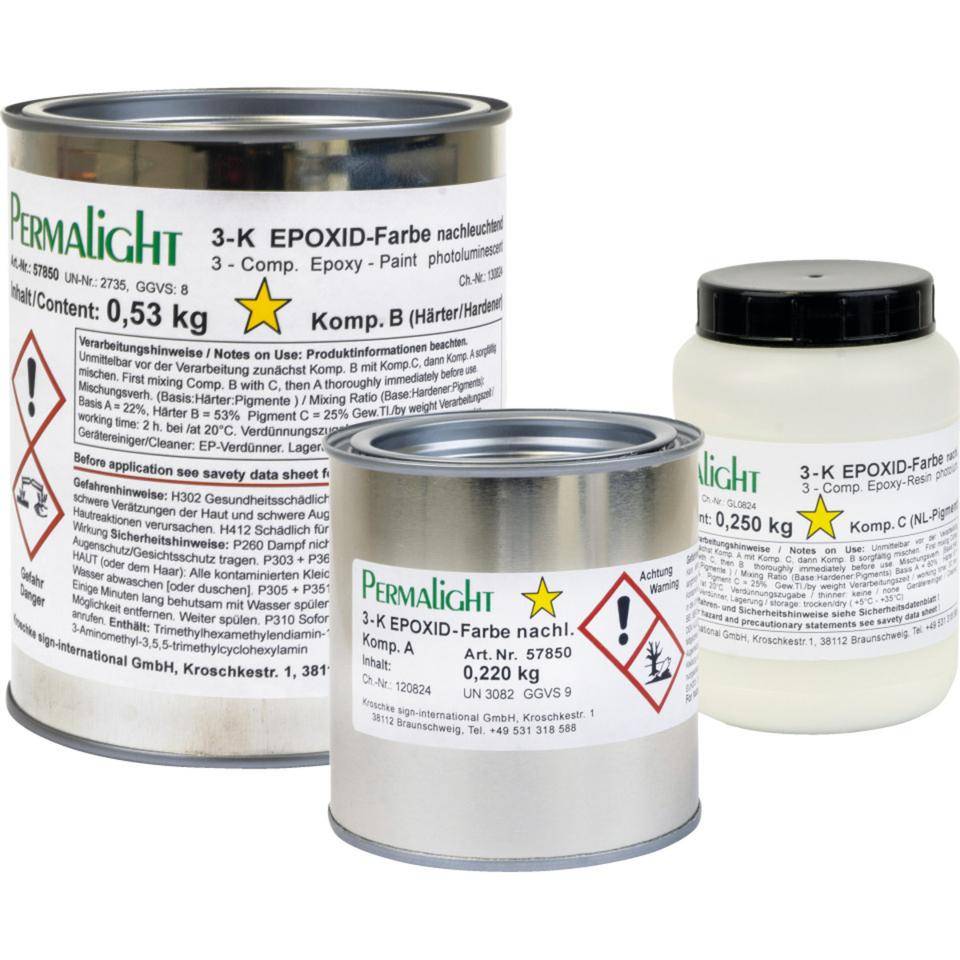 PERMALIGHT® power langnachleuchtend 3-Komponenten-Epoxid-Farbe, für Bodenmarkierungen, 1kg/Gebinde-1