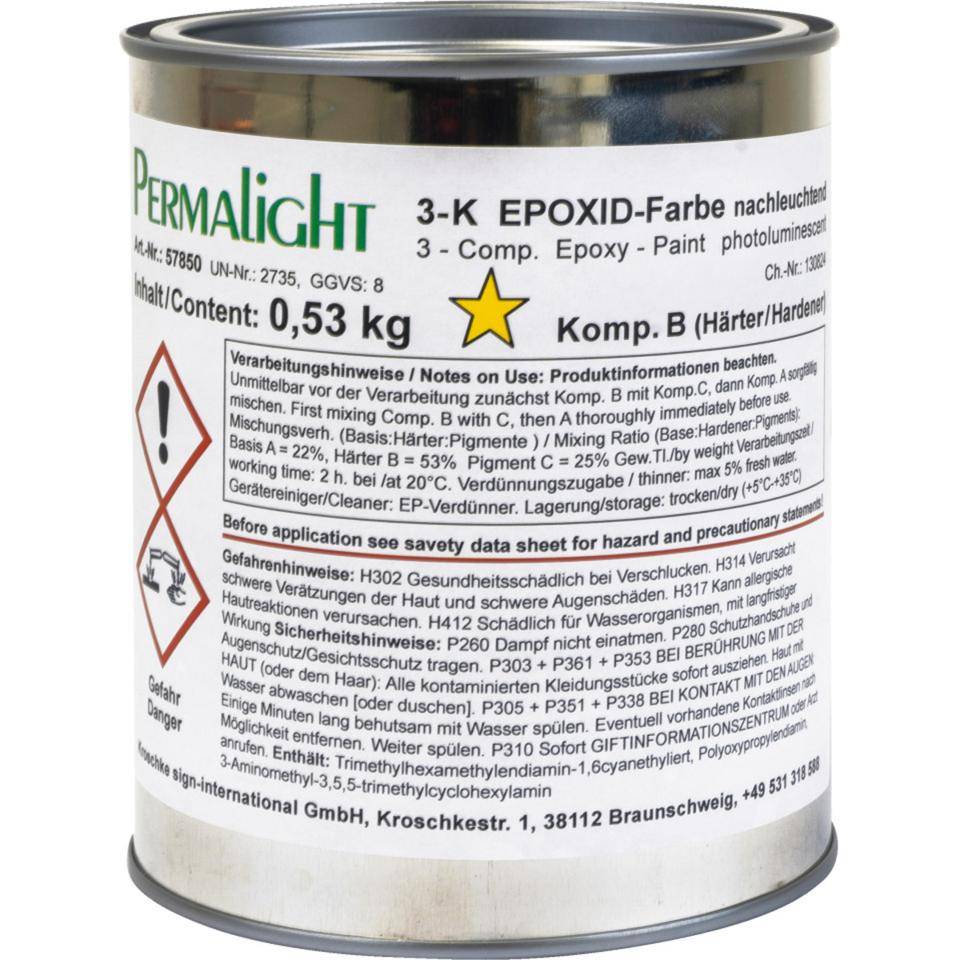 PERMALIGHT® power langnachleuchtend 3-Komponenten-Epoxid-Farbe, für Bodenmarkierungen, 1kg/Gebinde-0