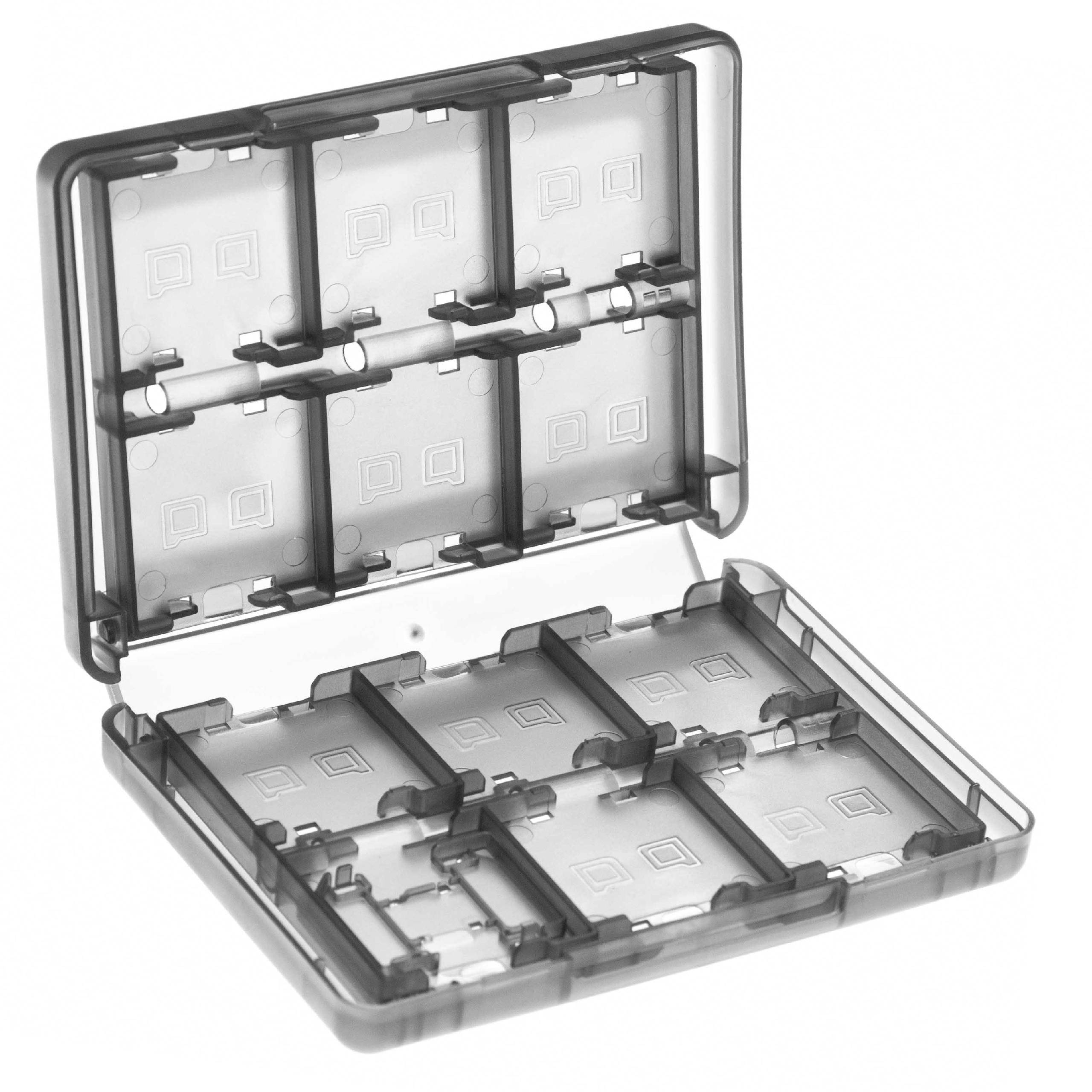 vhbw Etui kompatibel mit Nintendo DS Lite Konsolenspiele | Speicherkarten - Case Schwarz Transparent-0