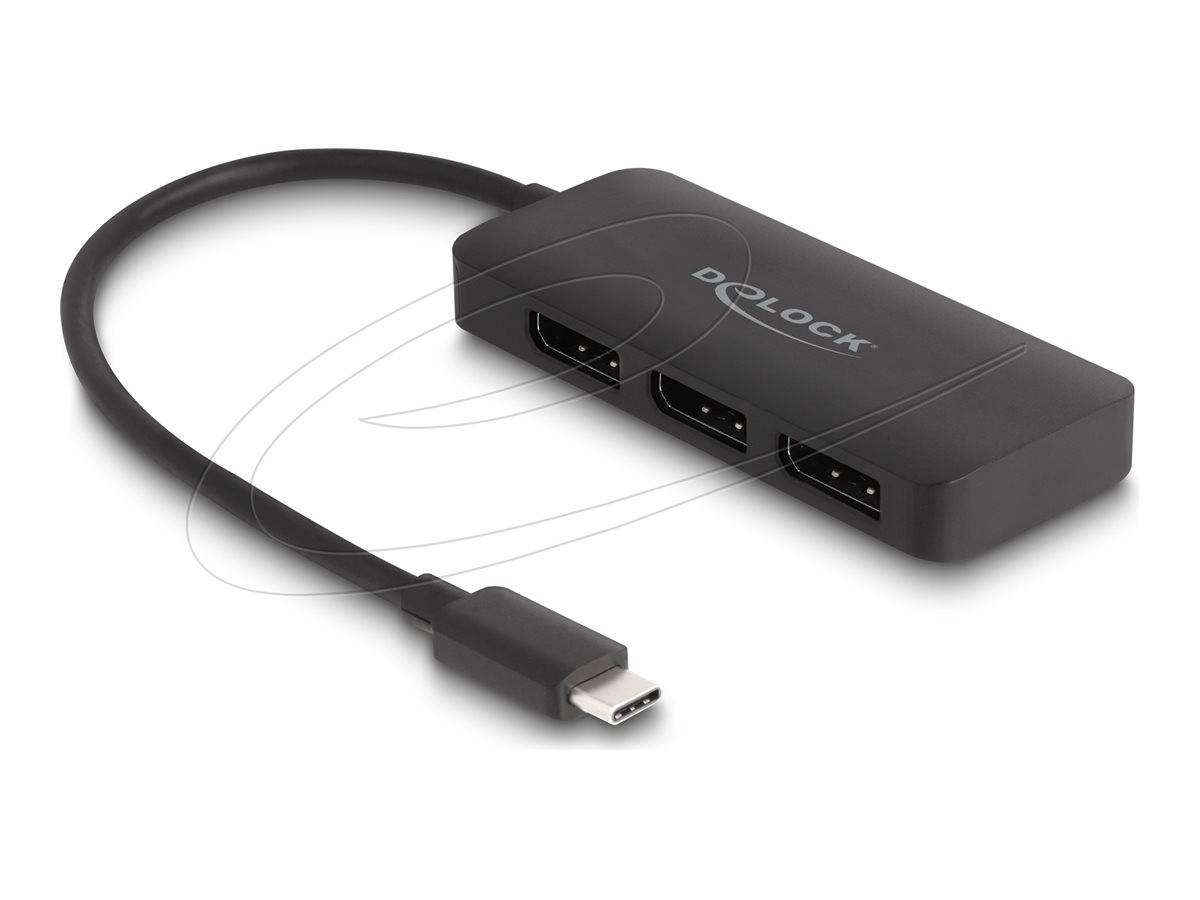 Delock USB Type-C Splitter DP Alt Mode zu 3 x DisplayPort MST 4K 60 Hz - Digital-0
