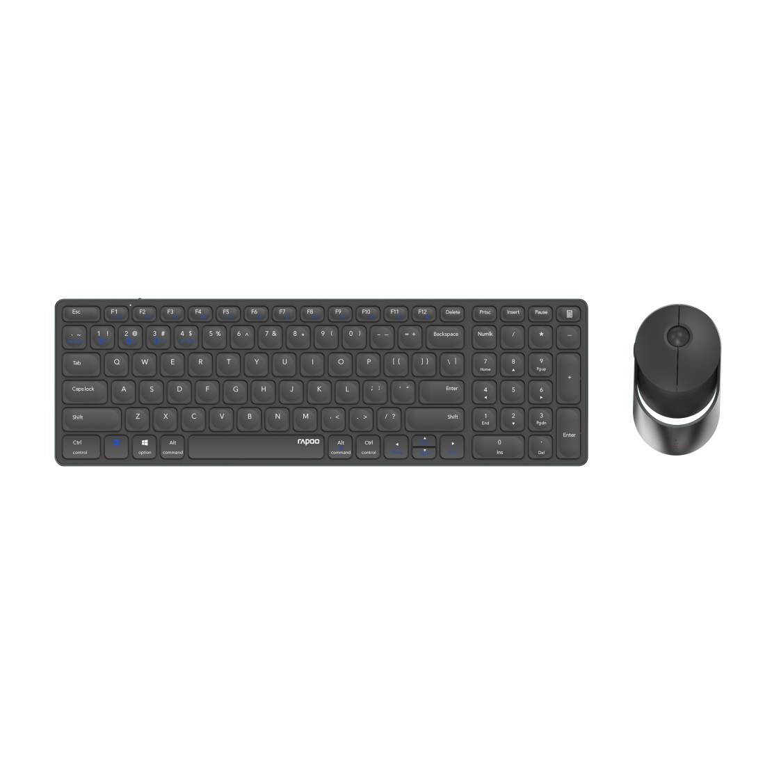 Rapoo - 215379 Kabelloses Multi-Mode-Deskset 9750M, Dunkelgrau, QWERTZ-0