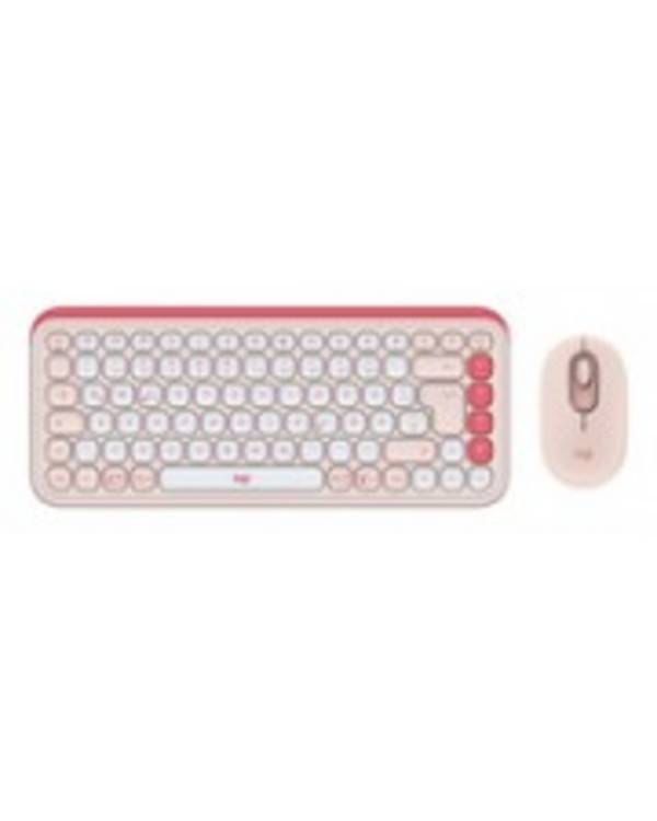 Logitech POP Icon Combo - Tastatur-und-Maus-Set - Bluetooth LE - Off-White - rosé - TL: Deutsch, QWERTZ