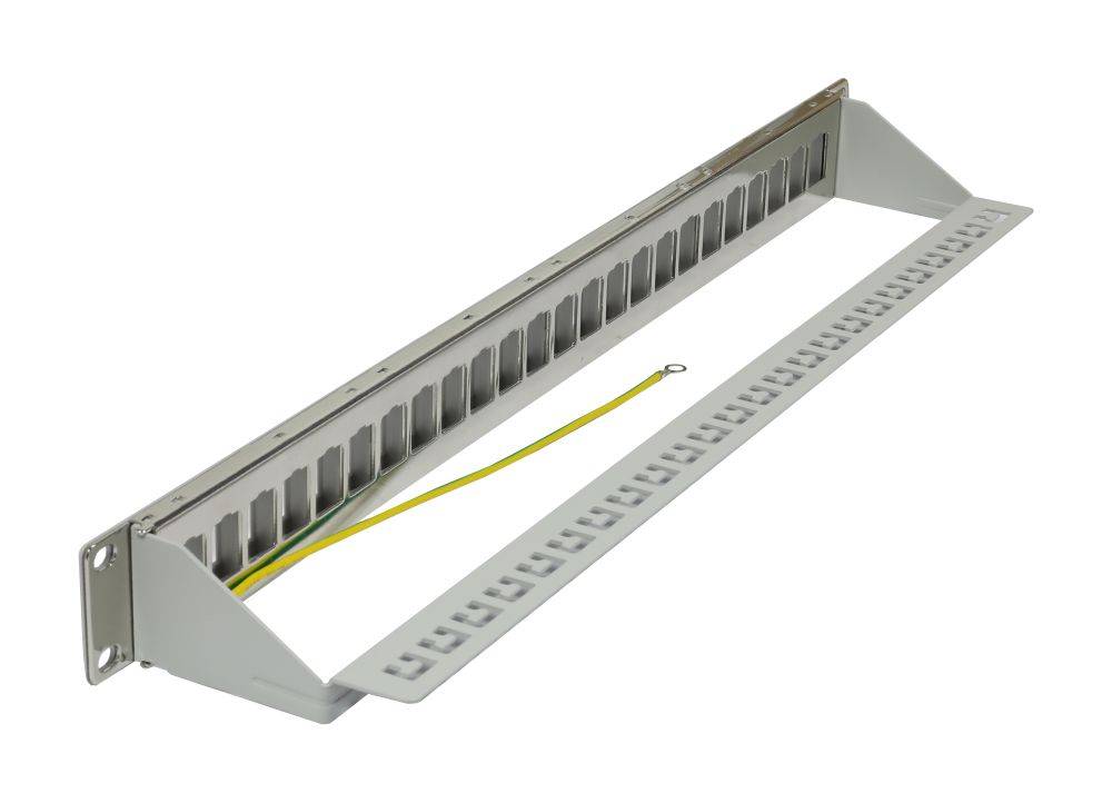 SYNERGY 21 - Keystone Modulträger 19""""Patchpanel für 24xTP-Modul 1HE t 94mm Lichtgrau-1