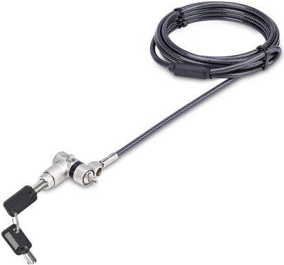 StarTech.com 3-in-1 Laptop Lock Compatible w/Noble Wedge/Nano/K-Slot Sicherheitskabelschloss schwarz & silber 2 m-0