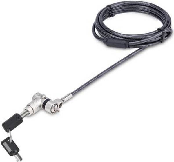 StarTech.com 3-in-1 Laptop Lock Compatible w/Noble Wedge/Nano/K-Slot Sicherheitskabelschloss schwarz & silber 2 m