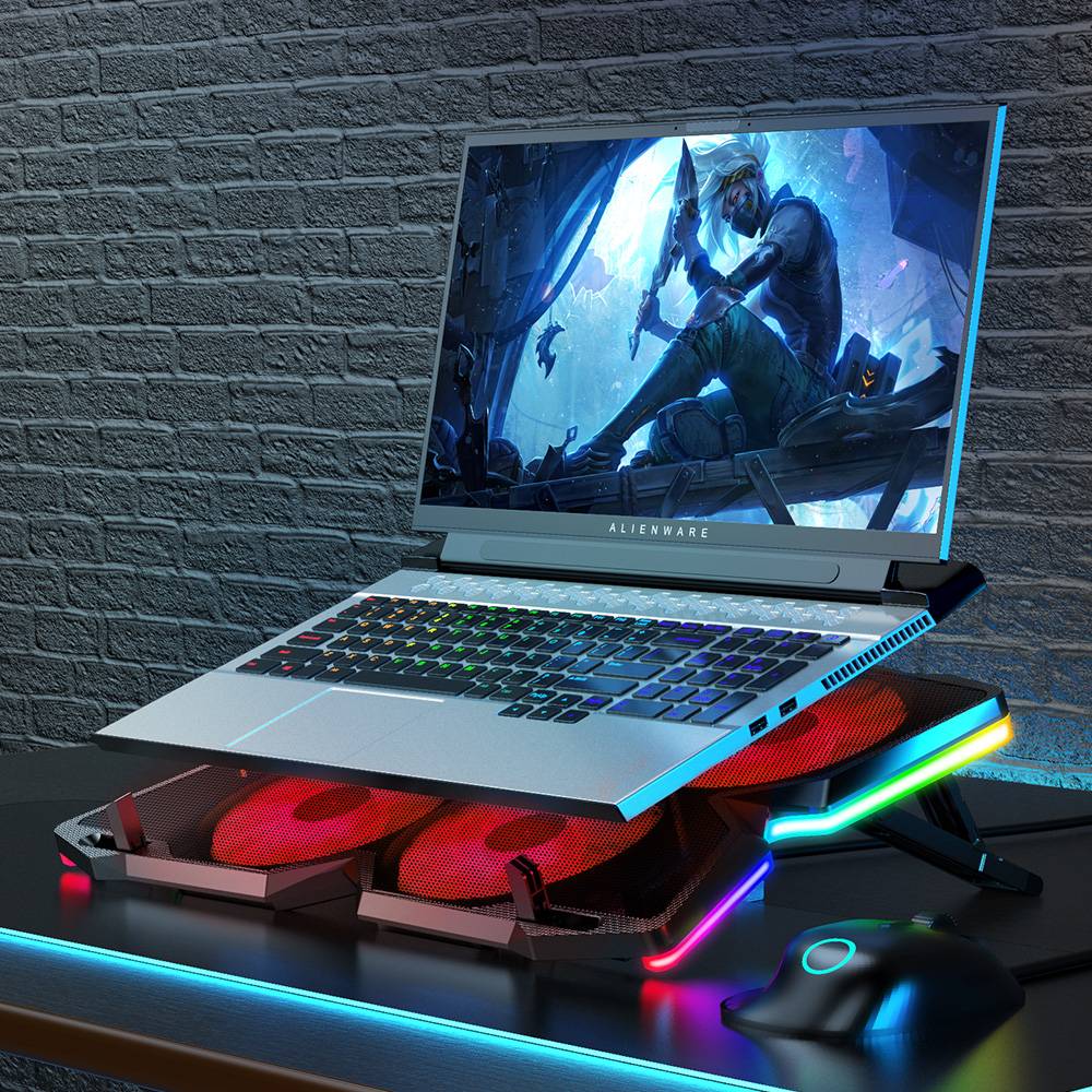 Offgridtec Laptopkühler belüftet Laptopständer mit USB-Anschluss K25 PRO Rot-1