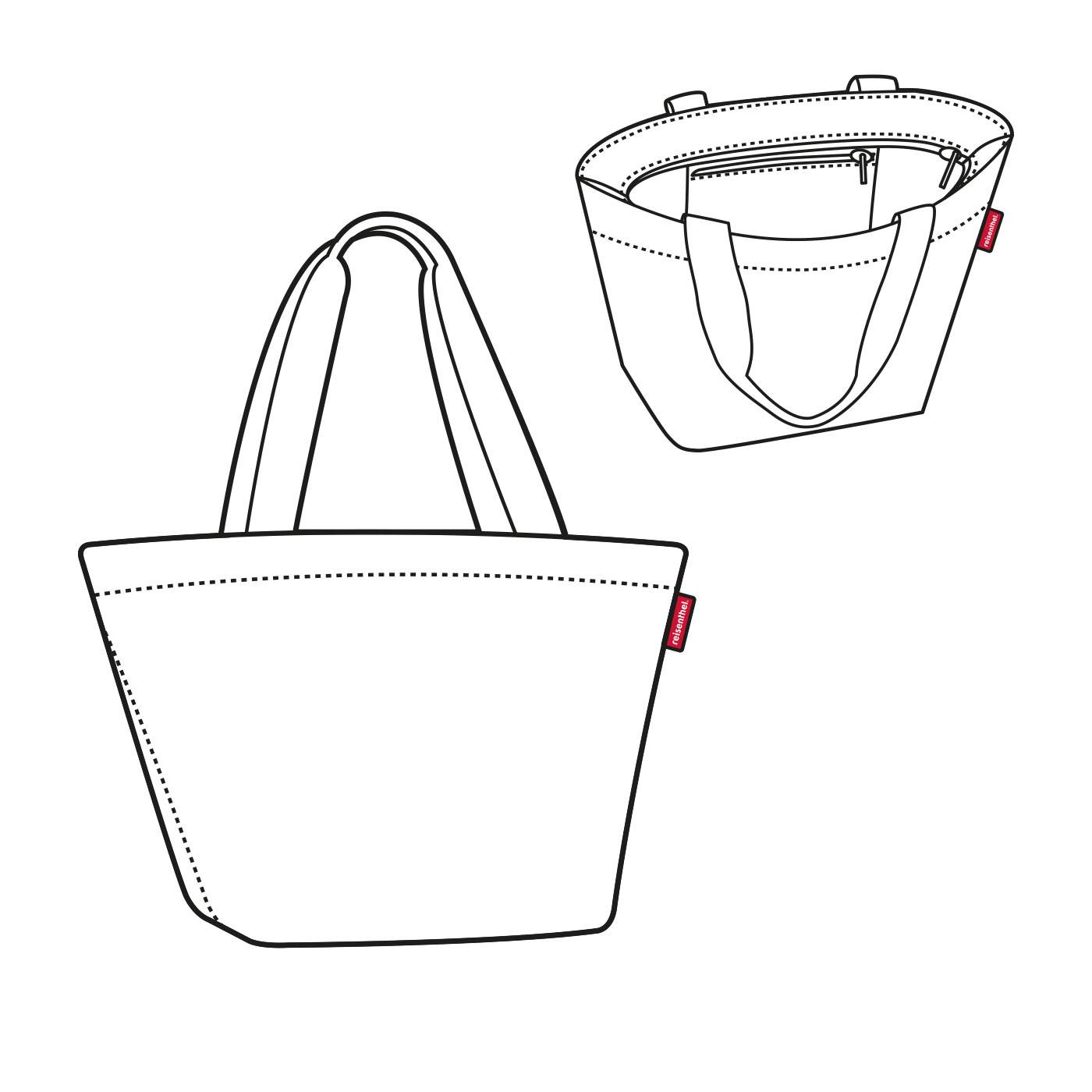 Reisenthel shopper M, Stoffbeutel, Schwarz, Polyester, Monochromatisch, 15 l, 510 mm-3