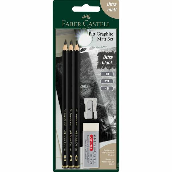 FABER-CASTELL - Bleistift Pitt Graphite Matt HB 2B 4B BK