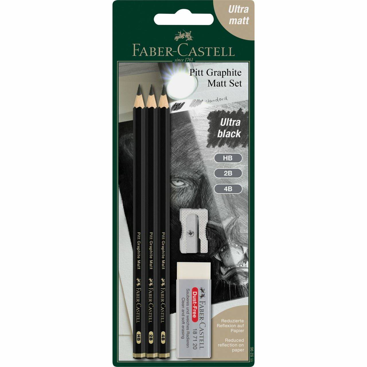 FABER-CASTELL - Bleistift Pitt Graphite Matt HB 2B 4B BK-0