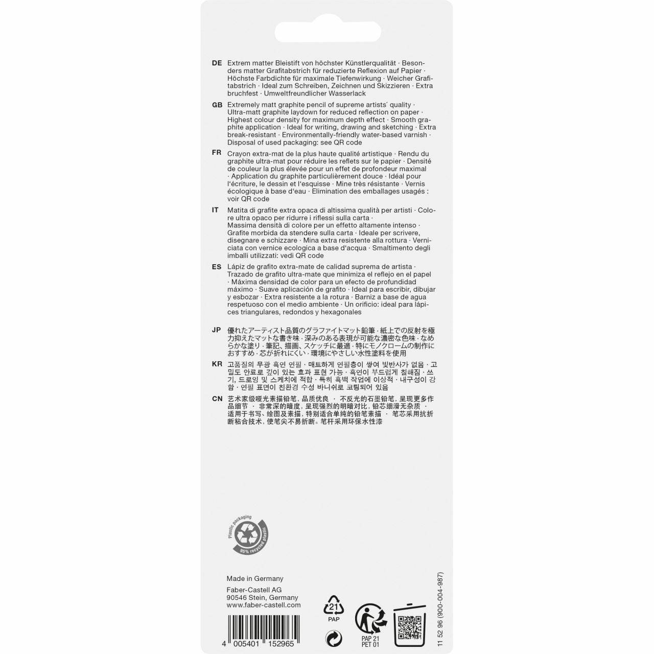 FABER-CASTELL - Bleistift Pitt Graphite Matt HB 2B 4B BK-1