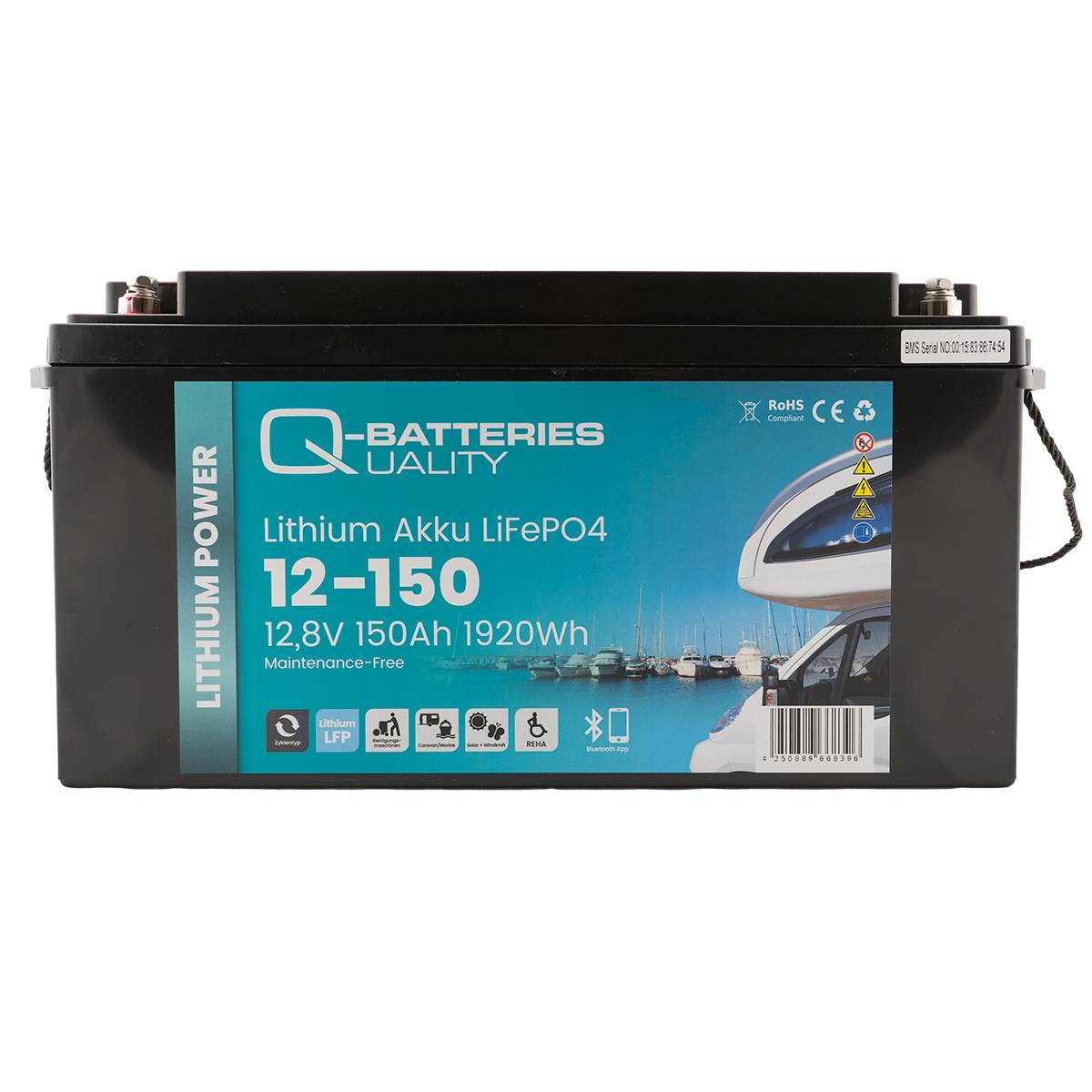 Q-Batteries Lithium Akku 12-150 12,8V 150Ah 1920Wh LiFePO4 Batterie mit Bluetooth-2