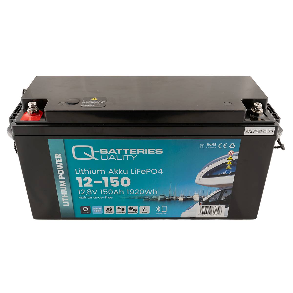 Q-Batteries Lithium Akku 12-150 12,8V 150Ah 1920Wh LiFePO4 Batterie mit Bluetooth-3