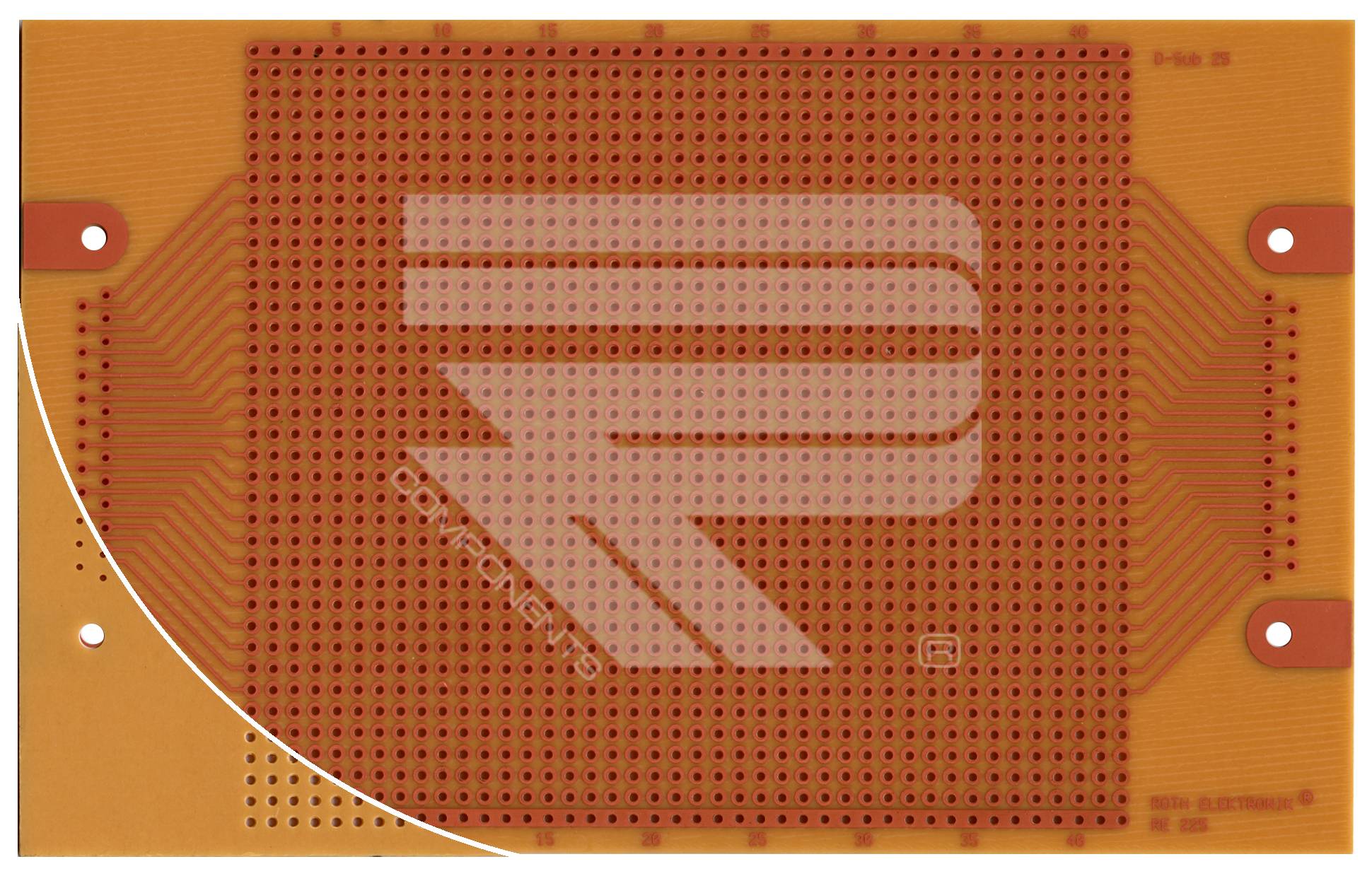 Roth Elektronik RE225-HP Laborkarte FR2 160 x 100 mm 1,5 mm einseitig RM 2,54 Ø 1 mm 35 µm-0
