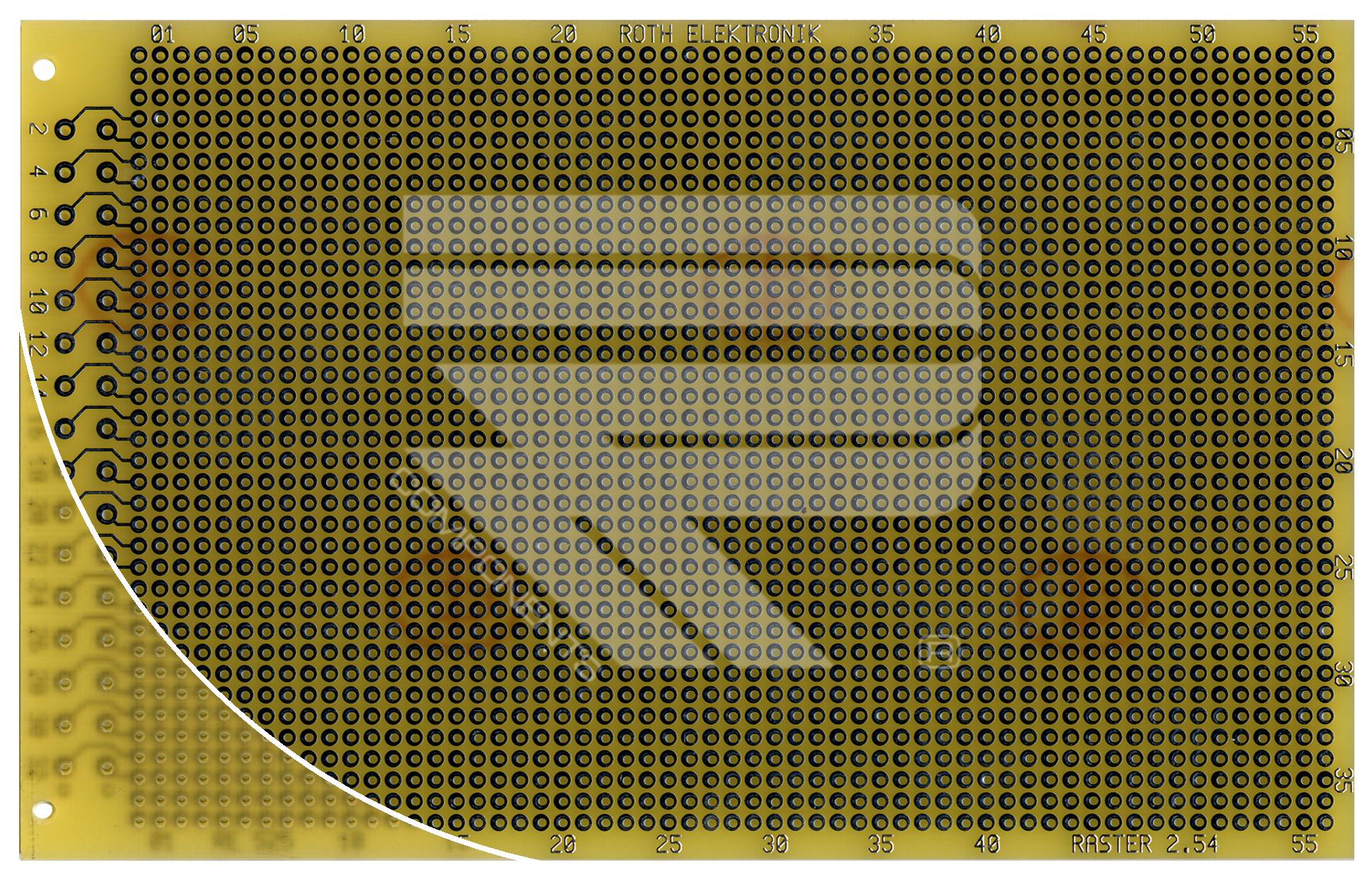 Roth Elektronik RE525-LF Laborkarte FR4 160 x 100 mm 1,5 mm einseitig RM 2,54 Ø 1 mm 35 µm-0