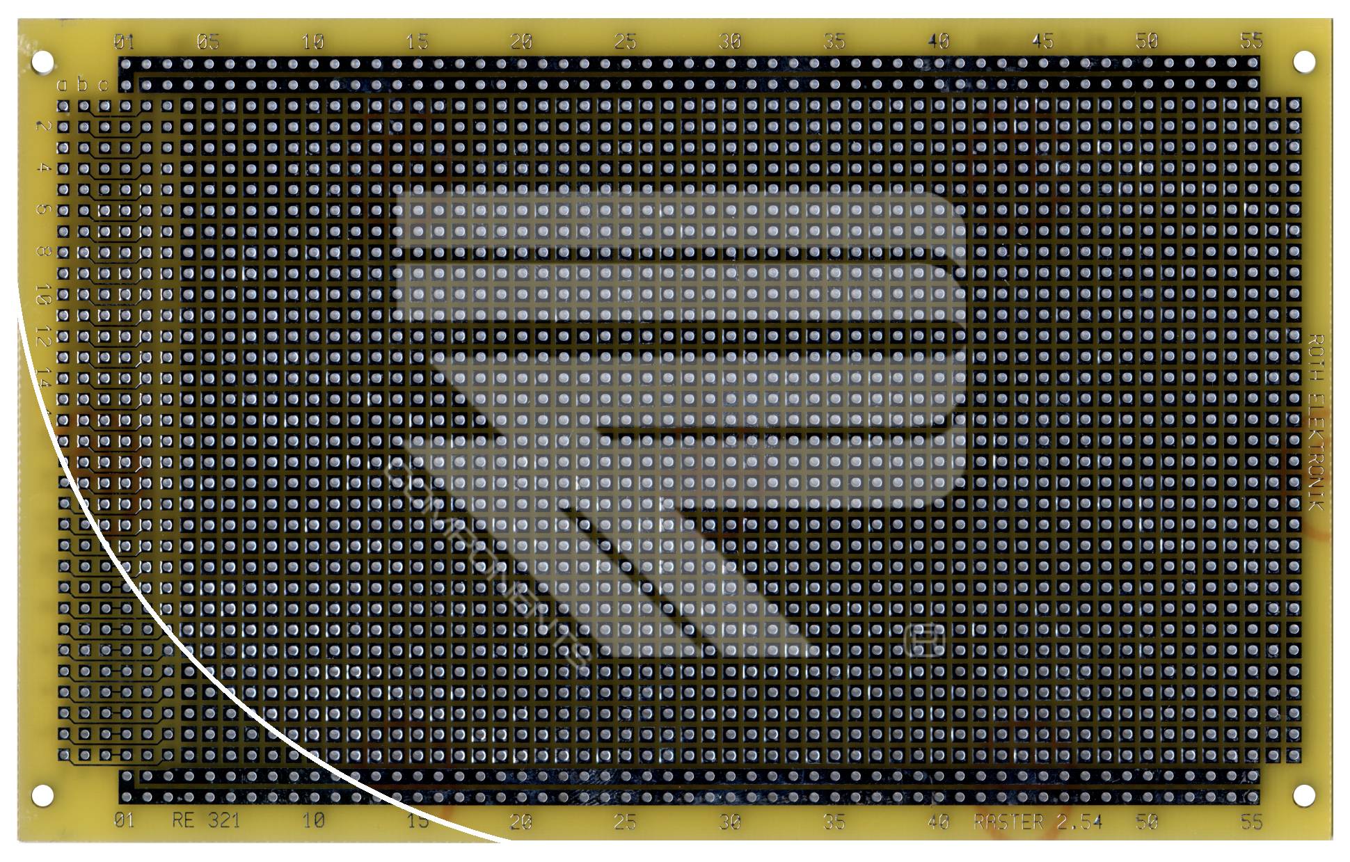 Roth Elektronik RE321-LF Laborkarte FR4 160 x 100 mm 1,5 mm einseitig RM 2,54 Ø 1 mm 35 µm-0