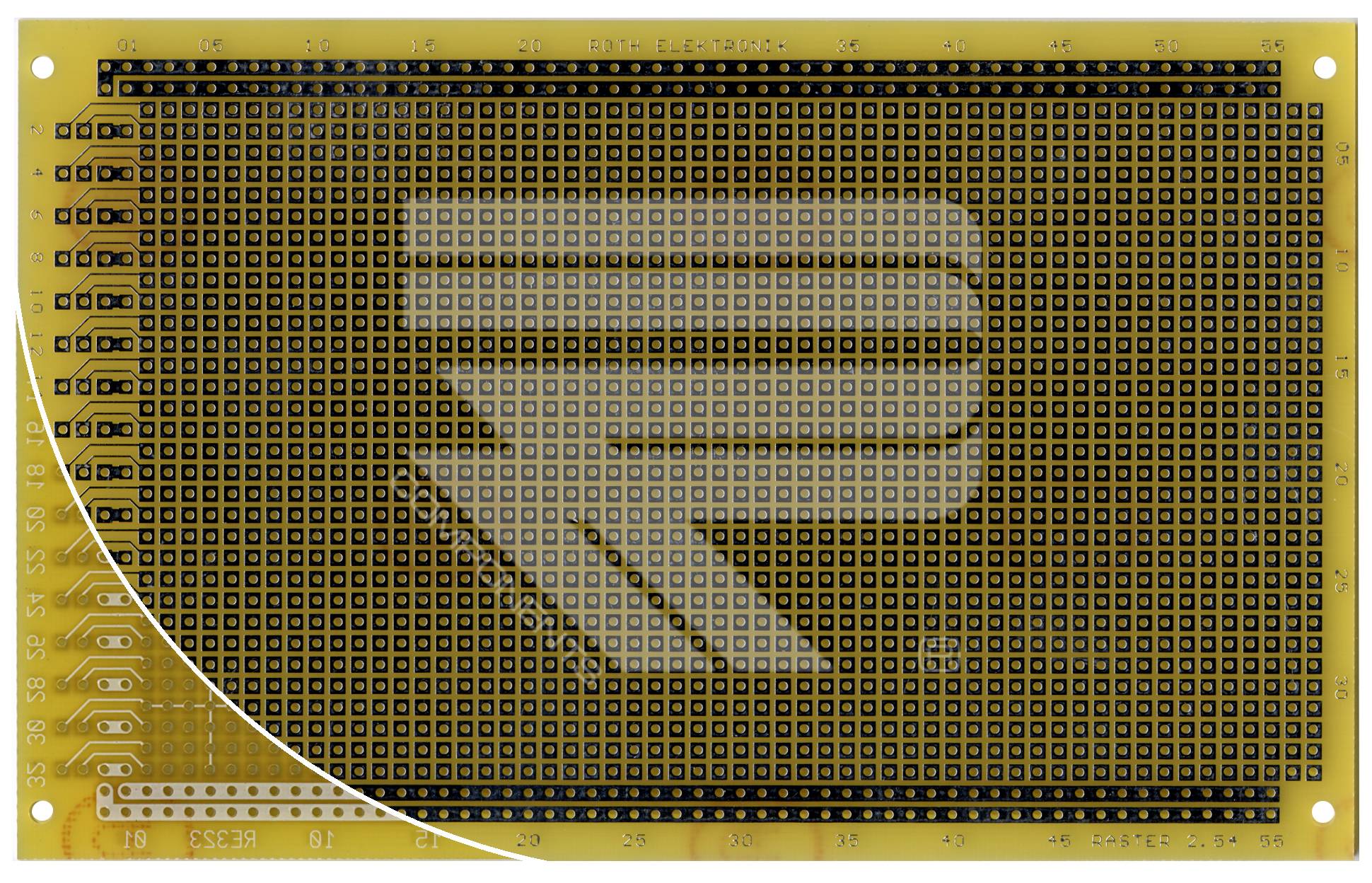 Roth Elektronik RE323-LF Laborkarte FR4 160 x 100 mm 1,5 mm einseitig RM 2,54 Ø 1 mm 35 µm-0
