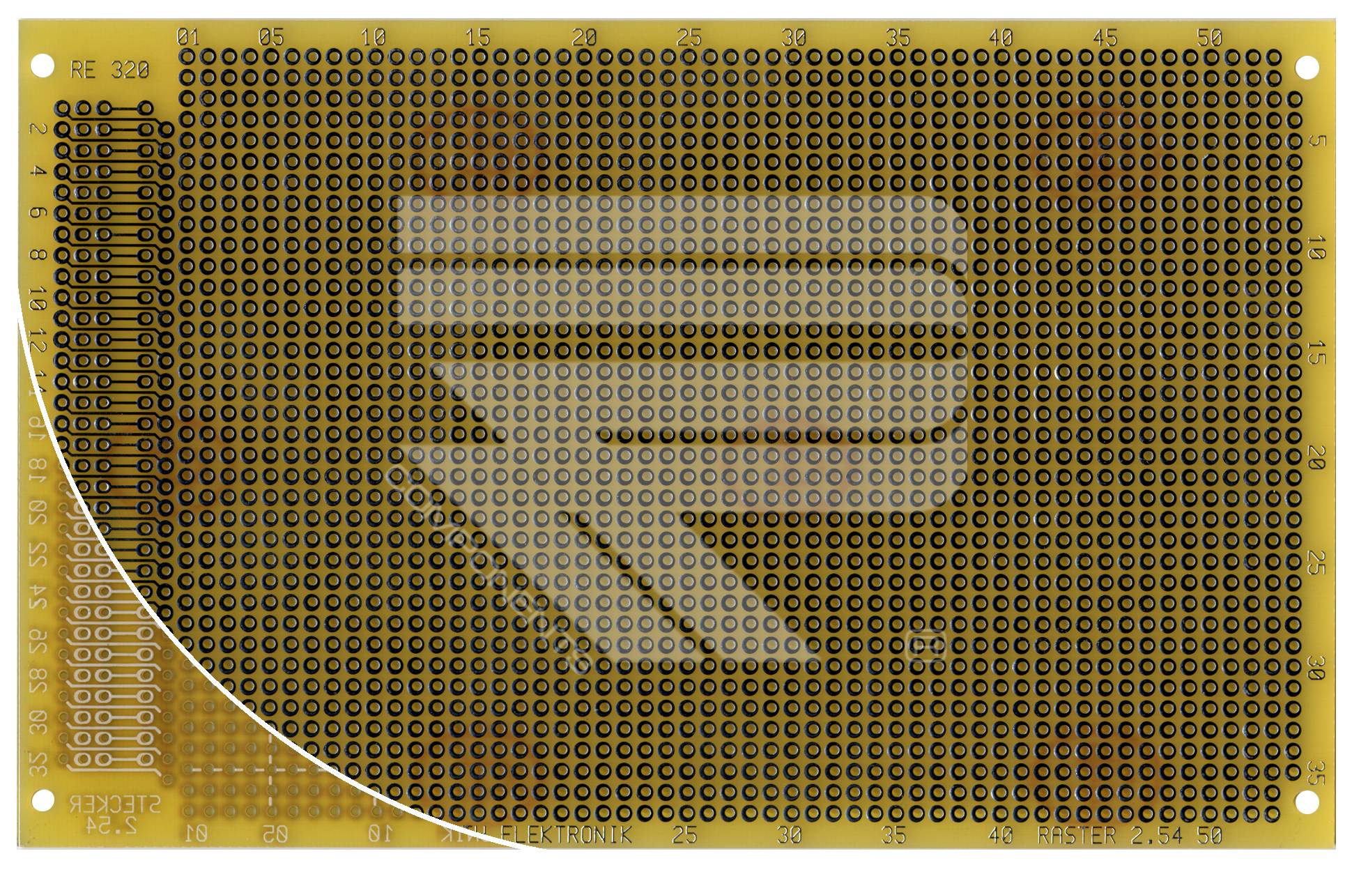 Roth Elektronik RE320-LF Laborkarte FR4 160 x 100 mm 1,5 mm einseitig RM 2,54 Ø 1 mm 35 µm-0