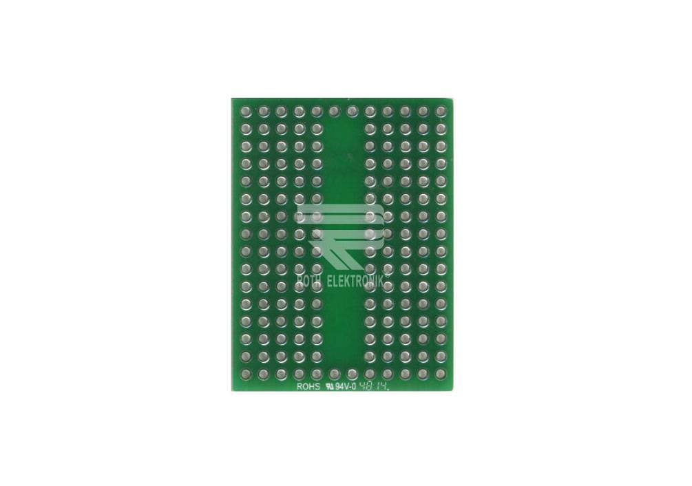 Roth Elektronik RE944-S1 Laborkarte FR4 42,5 x 31,8 mm 1,5 mm zweiseitig RM 2,54 Ø 1,1 mm 35 µm-1